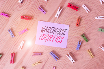 Text sign showing Warehouse Logistics. Business photo showcasing flow of both physical goods and...