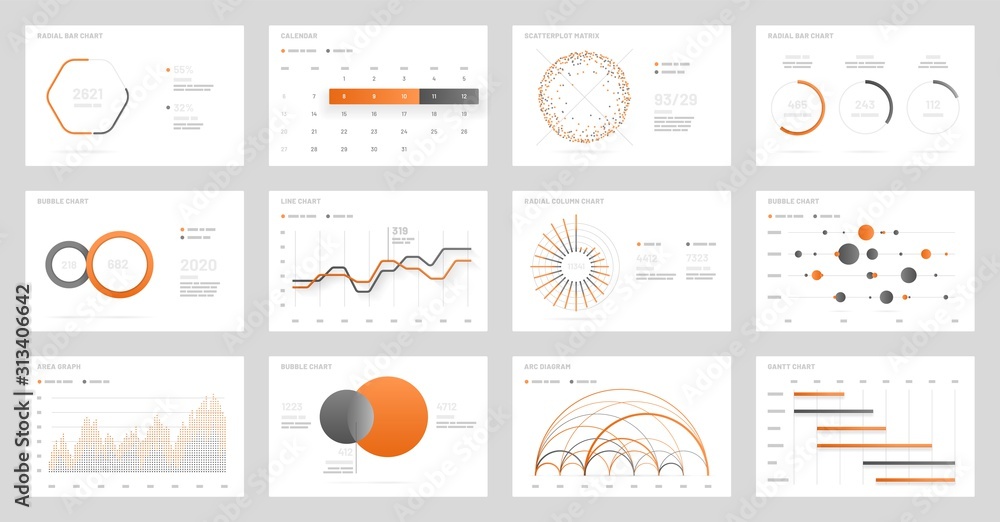 Poster big set of infographic tools. use in presentation templates, mobile app and corporate report. dashbo