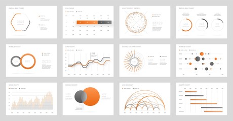 Big set of infographic tools. Use in presentation templates, mobile app and corporate report. Dashboard UI with big data visualization.