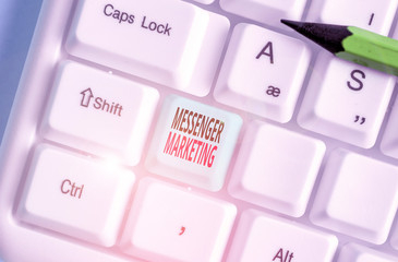 Handwriting text writing Messenger Marketing. Conceptual photo act of marketing to your customers...
