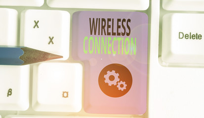 Handwriting text writing Wireless Connection. Conceptual photo there is no physical wired...