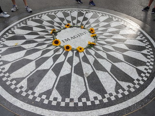 A general view of a Strawberry Fields in Central Park New York