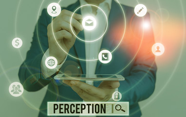 Handwriting text writing Perception. Conceptual photo individuals organize and interpret their...