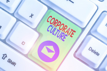 Handwriting text Corporate Culture. Conceptual photo beliefs and attitudes that characterize a...