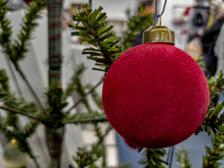 balloon on Christmas tree Christmas decoration for the holiday close up