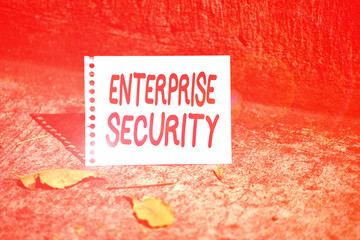 Handwriting text Enterprise Security. Conceptual photo decreasing the risk of unauthorized access...