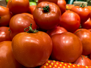 red tomatoes organic vegetarian food close up