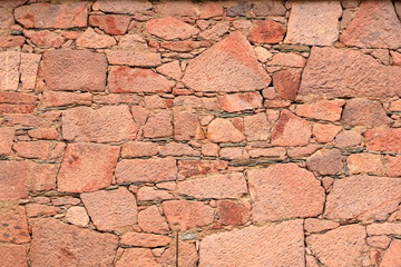 Pattern of decorative stone wall random size texture background