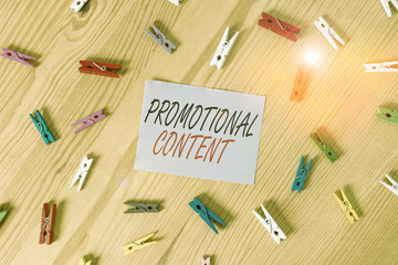 Text sign showing Promotional Content. Business photo showcasing persuade target audiences of the...