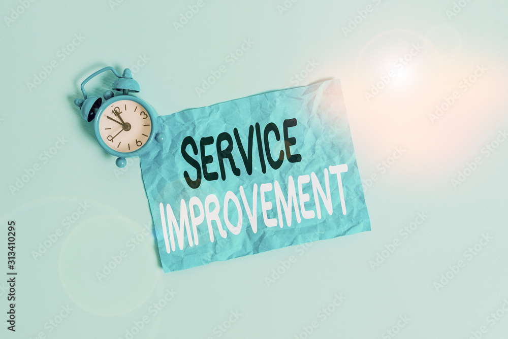 Poster conceptual hand writing showing service improvement. concept meaning continuous actions that lead to