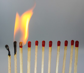 burning matches