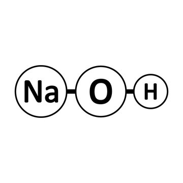 Sodium Hydroxide Molecule Icon.