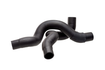 genuine reinforced radiator pipes made of black hard rubber with stiffeners inside, new car spare...