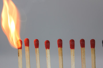 matches on black background