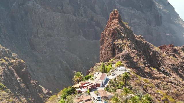Masca mountain village and gorge, Tenerife island, Canary islands, Spain. Ancient Guanche settlement, before Spanish conquest in 1496