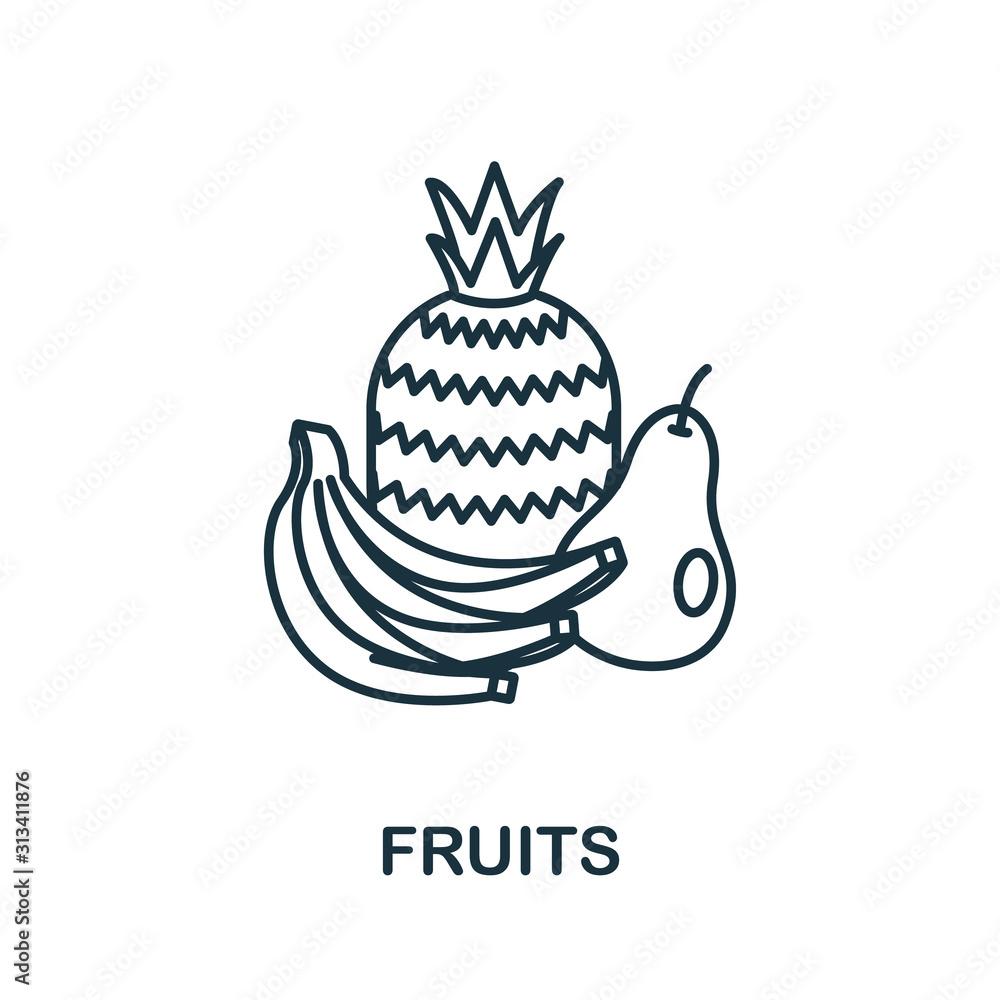 Poster fruits icon from fruits collection. simple line element fruits symbol for templates, web design and 