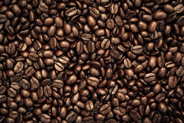 Roasted Coffee Beans background texture.