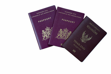 Passports isolated on white background.
