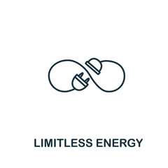 Limitless Energy icon from clean energy collection. Simple line element limitless energy symbol for templates, web design and infographics