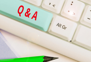 Writing note showing Q And A. Business concept for a period of time or an occasion when someone...