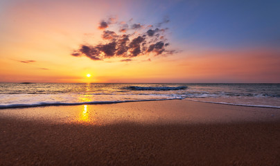 Fototapeta na wymiar Early morning, sunrise over sea. Magic sunrise over sea!