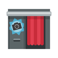 Photo booth on white background