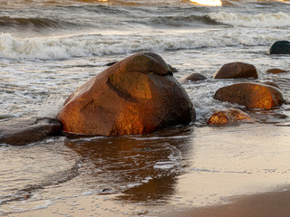 picture with a stone in the sea