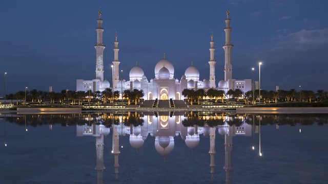 Time lapse, Sheikh Zayed Bin Sultan Al Nahyan Mosque, Abu Dhabi, United Arab Emirates, UAE