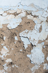 Old traditional stucco adobe from straw and clay