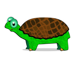 Funny cartoon style big tortoise