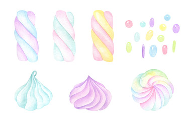 Watercolor Cute Sweets Set