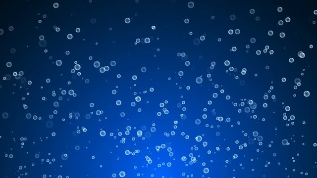 water bubbles rising foam blue background