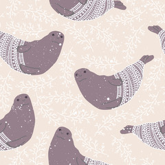 Pattern animals bird bear while texture background  brush art instagram  modern  social media 