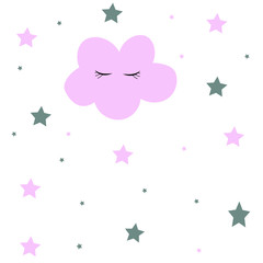 cloud star sky pink