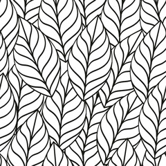 Coloring book and leaf seamless pattern. Vector illustration Use for paper, textile or application.