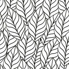 Obraz premium Coloring book and leaf seamless pattern. Vector illustration Use for paper, textile or application.