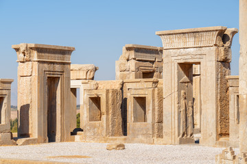 Obraz premium Closeup view of the Tachara Palace in Persepolis, Iran