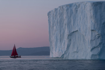 Beautiful landscape with large icebergs 