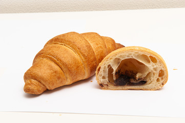 Croissants on a white background