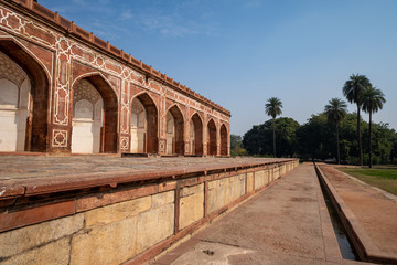 Fototapeta premium Outside of Humayans Tomb in New Delhi India on a sunny day with blue skies