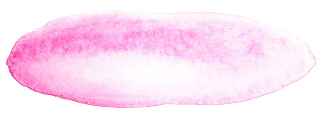 Pink overflow of paint colors. With watercolor texture on white background isolated template