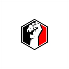 vector hand fist logo