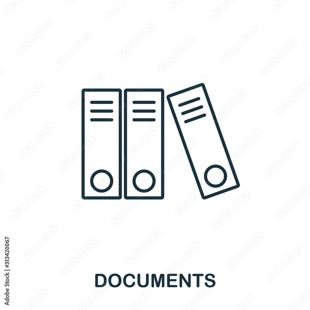 Poster documents line icon. thin design style from office tools icon collection. simple documents icon for 