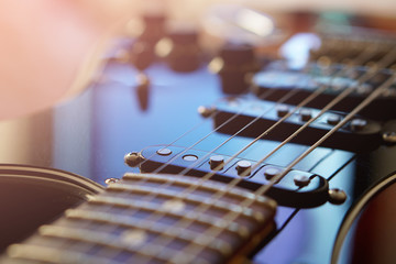 Electric guitar, close up on  background