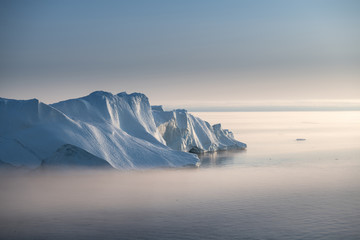 Beautiful landscape with large icebergs 