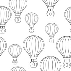 seamless pattern with balloons, monochrome ornament for wallpaper