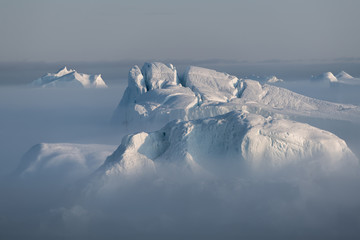 Beautiful landscape with large icebergs 