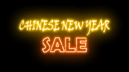 Chinese new year sale neon letter on the black color for promotion sale and for clearance sale and for promote sale season.