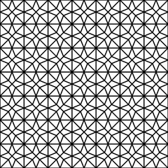 Seamless arabic geometric ornament in black and white.
