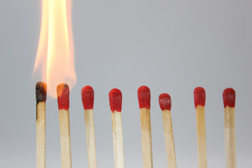 matches on black background